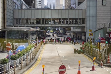 Hong Kong, JAN 1: Groups of foreign workers on street on JAN 1, 2017 at Hong Kongのeditorial素材