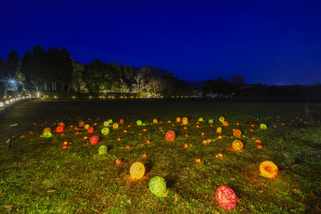 Light up and light festival in Arashiyama area at night, Japanのeditorial素材