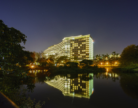 Night view of Songshan Cultural and Creative Park at Taipeiのeditorial素材