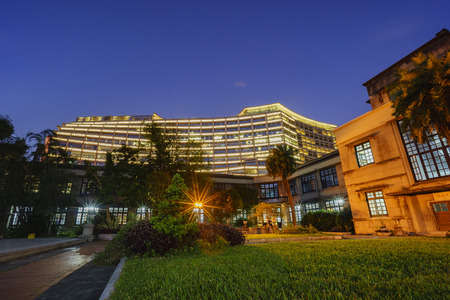 Twilight view of Songshan Cultural and Creative Park at Taipeiのeditorial素材