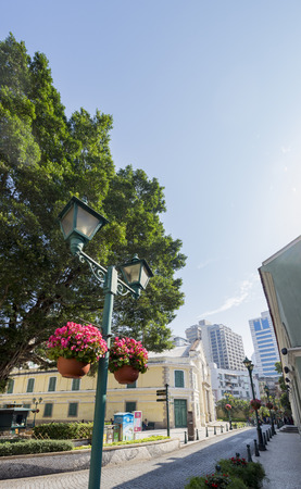 Macau, DEC 31: The historical Largo de Santo Agostinho area on DEC 31, 2016 at Macau, Chinaのeditorial素材