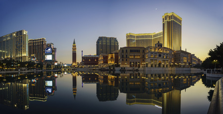 Macau, JAN 2: Beautiful twilight scene of Venetian Macau on JAN 2, 2017 at Macau, Chinaのeditorial素材