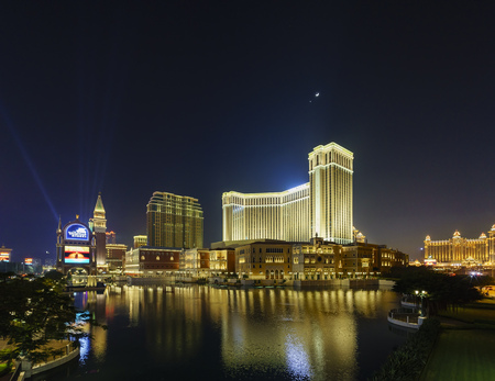 Macau, JAN 2: Beautiful twilight scene of Venetian Macau on JAN 2, 2017 at Macau, Chinaのeditorial素材