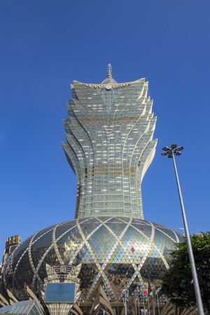 Macau, JAN 2: Morning view of Grand Lisboa on JAN 2, 2017 at Macau, Chinaのeditorial素材