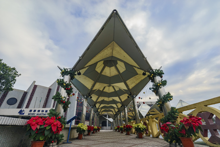 Macau, DEC 30: The Maritime Museum with clouds on DEC 30, 2016 at Macau, Chinaのeditorial素材
