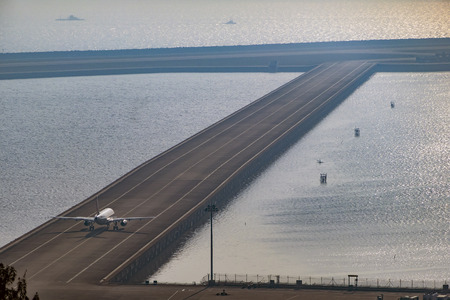 Macau, DEC 31: Aerial view of Macau International Airport on DEC 31, 2016 at Taipa, Macau, Chinaのeditorial素材
