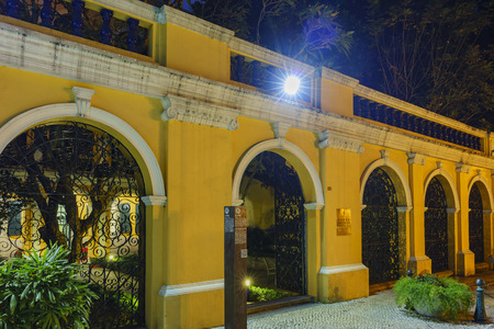 Macau, DEC 30: Night view of Sir Robert Ho Tung Library on DEC 30, 2016 at Macau, Chinaのeditorial素材