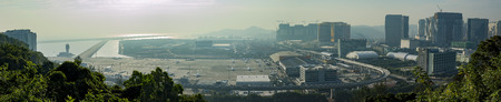 Macau, DEC 31: Aerial view of Macau International Airport on DEC 31, 2016 at Taipa, Macau, Chinaのeditorial素材