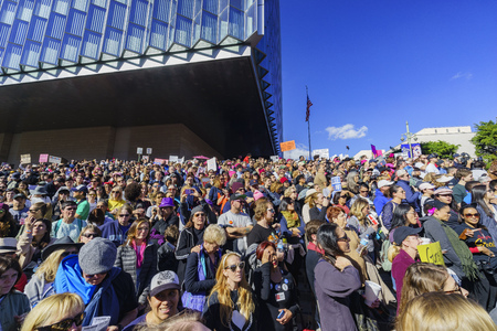 Los Angeles, JAN 21: Special Women March event and Protesters on JAN 21, 2017 at Los Angeles, Californiaのeditorial素材