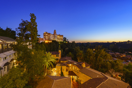 Twilight view of the Richard H. Chambers Courthouse in Pasadena, California, USAのeditorial素材