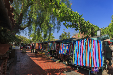Los Angeles, AUG 23: The famous Olvera Street on AUG 23, 2014 at Los Angelesのeditorial素材