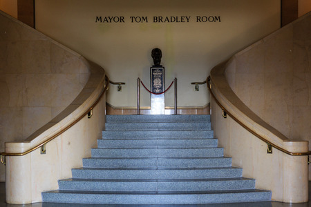 Los Angeles, AUG 23: Mayor Tom Bradley Room of City Hall on AUG 23, 2014 at Los Angeles, Californiaのeditorial素材