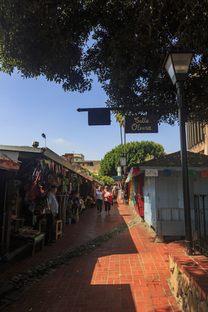 Los Angeles, AUG 23: The famous Olvera Street on AUG 23, 2014 at Los Angelesのeditorial素材