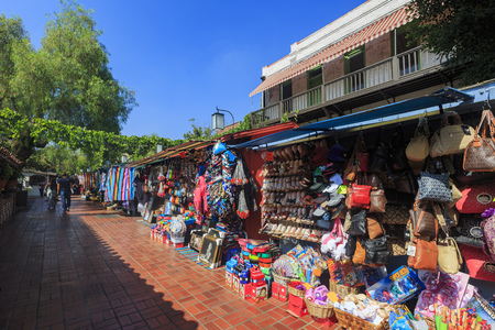 Los Angeles, AUG 23: The famous Olvera Street on AUG 23, 2014 at Los Angelesのeditorial素材