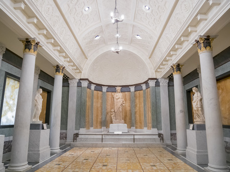Los Angeles, JUL 20: Beautiful Greek style exhibit in Getty Villa on JUL 20,2014 at Los Angelesのeditorial素材