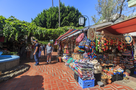 Los Angeles, AUG 23: The famous Olvera Street on AUG 23, 2014 at Los Angelesのeditorial素材