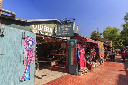 Los Angeles, AUG 23: The famous Olvera Street on AUG 23, 2014 at Los Angelesのeditorial素材