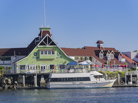 Long Beach, MAR 14: Beautiful scene around Rainbow Harbor on MAR 14, 2014 at Long Beach, California, U.S.A.のeditorial素材