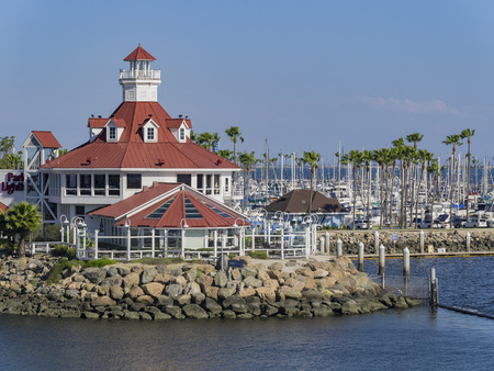 Long Beach, MAR 14: Beautiful scene around Rainbow Harbor on MAR 14, 2014 at Long Beach, California, U.S.A.のeditorial素材