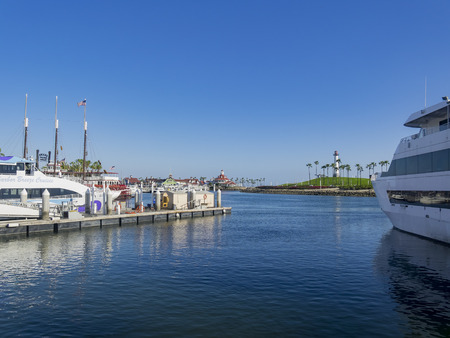 Long Beach, MAR 14: Beautiful scene around Rainbow Harbor on MAR 14, 2014 at Long Beach, California, U.S.A.のeditorial素材