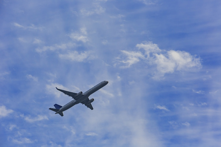 Morning view of airplane flying in the sky towards their destinationの写真素材
