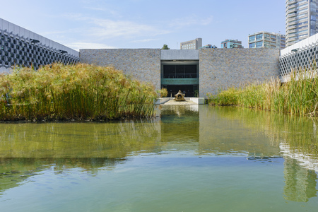 Mexico City, FEB 16: Pond in the National Museum of Anthropology (Museo Nacional de Antropologia, MNA) on FEB 16, 2017 at Mexico Cityのeditorial素材