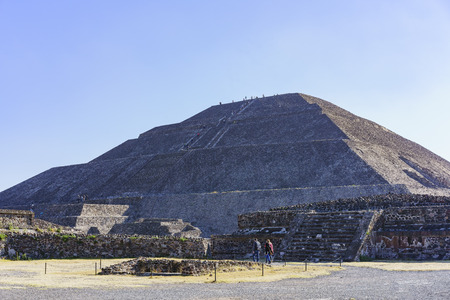 The famous and historical Pyramid of the Sun in Teotihuacan, Mexicoのeditorial素材