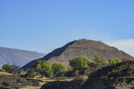 The famous and historical Pyramid of the Sun in Teotihuacan, Mexicoのeditorial素材