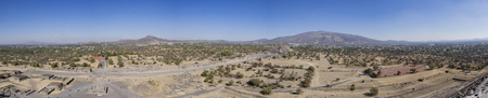 Aerial view of the famous and historical Pyramid of the Moon in Teotihuacan, Mexicoのeditorial素材