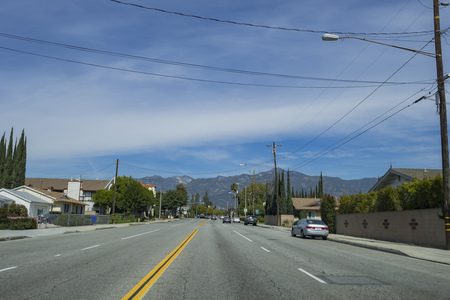 Temple City, MAR 7: Driving a car on MAR 7, 2017 at Temple Cityのeditorial素材