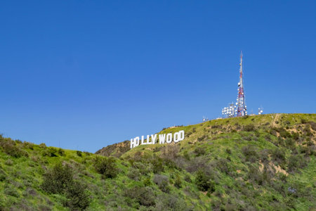 Los Angeles, MAR 9: The famous hollywood sign on MAR 9, 2017 at Los Angeles, Californiaのeditorial素材