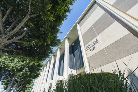 Exterior view of the famous Beverly Hills court houseのeditorial素材