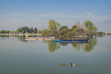 Boat and ship around Santa Fe Dam Recreation Area, Los Angeles County, Californiaのeditorial素材