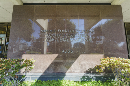 Exterior view of the famous Beverly Hills court houseのeditorial素材
