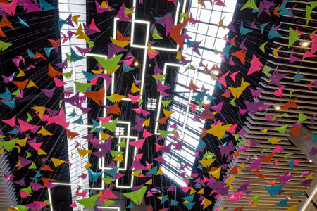 Los Angeles, MAR 26: The colorful paper art of Santa Anita Mall on MAR 26, 2017 at Los Angeles, Californiaのeditorial素材