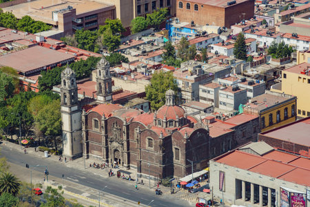 Aerial view of Mexico cityscape from Mirador Torre Latinoのeditorial素材