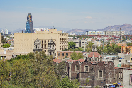 Aerial view of Mexico cityscape from Palace of Fine Artのeditorial素材