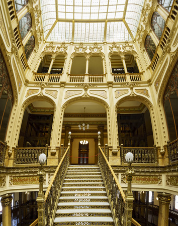 Mexico City, FEB 19: The inner view of the historical and beautiful Palacio Postal on FEB 19, 2017 at Mexico Cityのeditorial素材