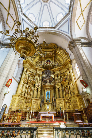 Mexico City, FEB 19: The inner view of the historical and beautiful San Felipe de Jesus Satelite on FEB 19, 2017 at Mexico Cityのeditorial素材