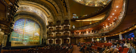Mexico City, FEB 19: The inner view of the historical and beautiful Palace of Fine Arts, Cathedral of Art on FEB 19, 2017 at Mexico Cityのeditorial素材