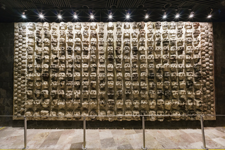 Mexico City, FEB 19: The inner view of the historical and beautiful Templo Mayor Museum on FEB 19, 2017 at Mexico Cityのeditorial素材