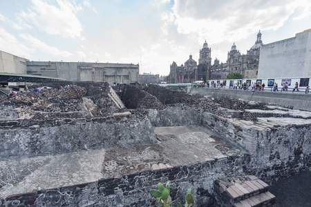 Mexico City, FEB 19: The historical and beautiful Templo Mayor Museum on FEB 19, 2017 at Mexico Cityのeditorial素材