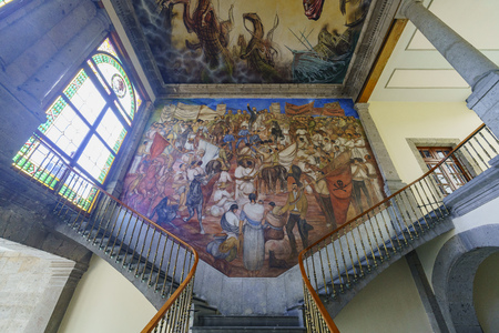 Mexico City, FEB 17: Interior view of the historical castle - Chapultepec Castle on FEB 17, 2017 at Mexico Cityのeditorial素材