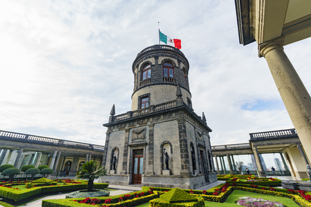 Mexico City, FEB 17: The historical castle - Chapultepec Castle on FEB 17, 2017 at Mexico Cityのeditorial素材