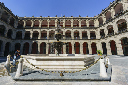 Mexico City, FEB 17: Morning view of the historical National Palace on FEB 17, 2017 at Mexico Cityのeditorial素材