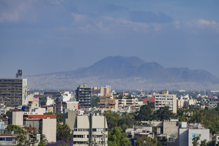 Mexico City, FEB 17: Aerial cityscape from Chapultepec Castle on FEB 17, 2017 at Mexico Cityのeditorial素材