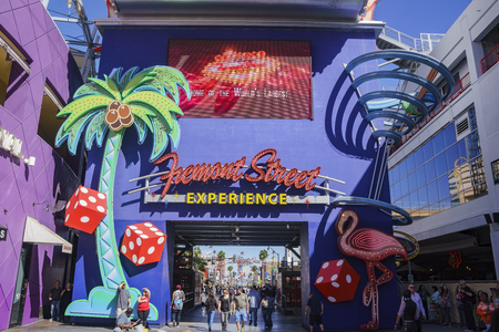 Las Vegas, APR 29: Afternoon view of Fremont Street Experience on APR 29, 2017 at Las Vegas, Nevadaのeditorial素材