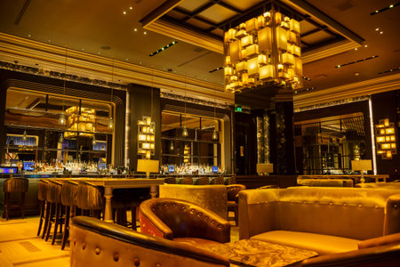 Las Vegas, APR 29: Interior view of a pub on APR 29, 2017 at Caesars Palace, Las Vegas, Nevadaのeditorial素材
