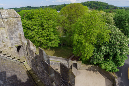 Aerial view from the historical Bunratty Castle & Folk Park at County Clare, Irelandのeditorial素材