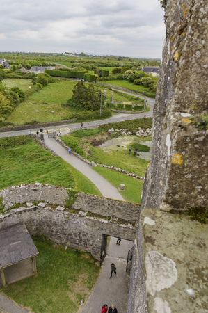 Aerial view from the Dunguaire Castle of Galway Bay in County Galway, Ireland, near Kinvaraのeditorial素材